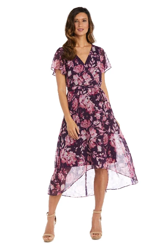 R&M Richards 9500P High Low Petite Chiffon Dress