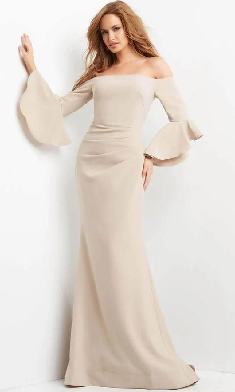 Jovani 07065 Mother of the Bride Off Shoulder Bell Sleeve Dress