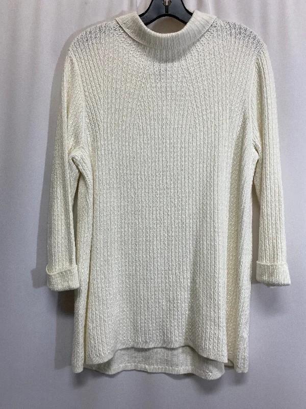 Sweater By Lands End In White, Size: L