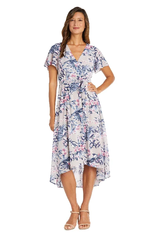 R&M Richards 9400P High Low Floral Petite Dress