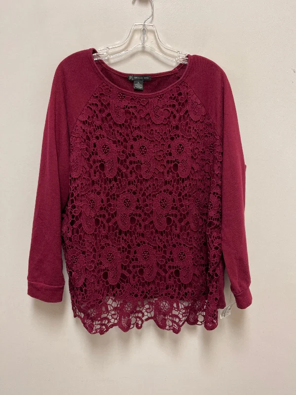 Sweater By Adrianna Papell In Burgundy, Size: Xl