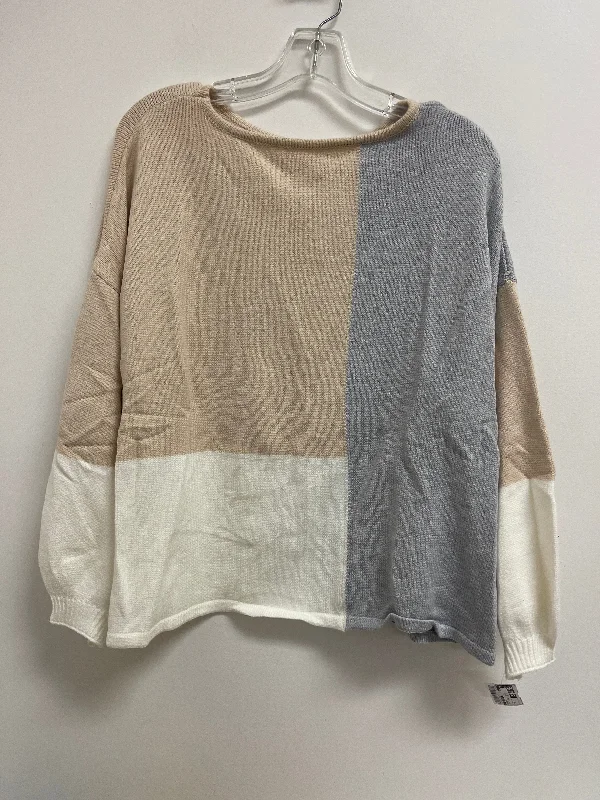 Sweater By Clothes Mentor In Cream & Grey, Size: M