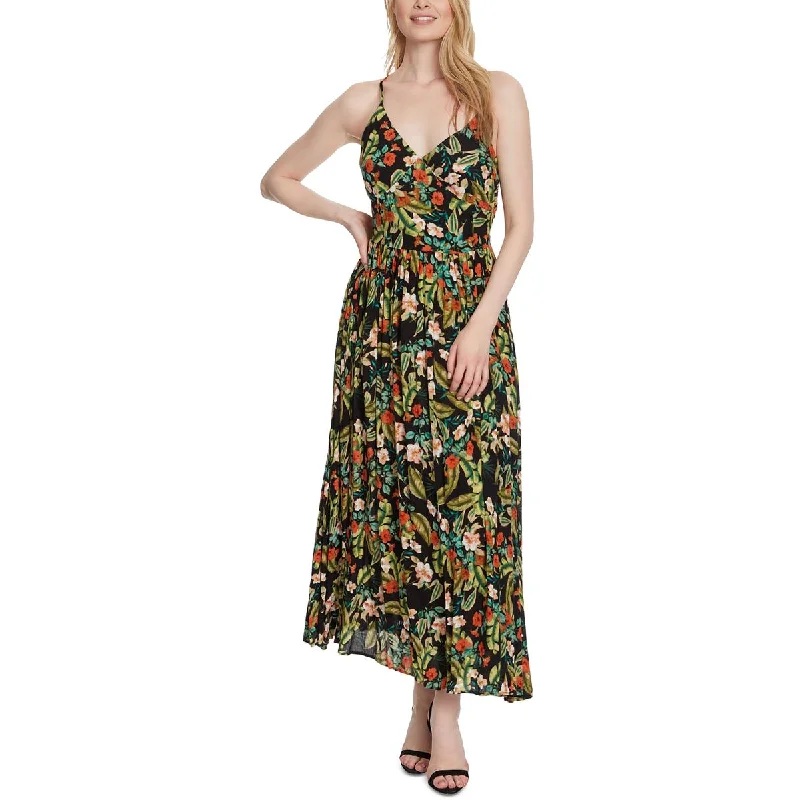 Clia Womens V Neck Long Maxi Dress