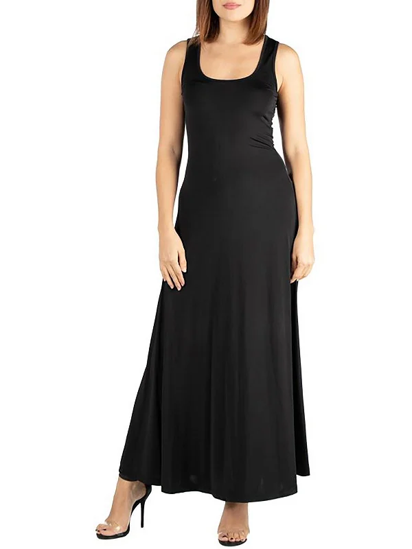 Plus Womens Knit Sleeveless Maxi Dress