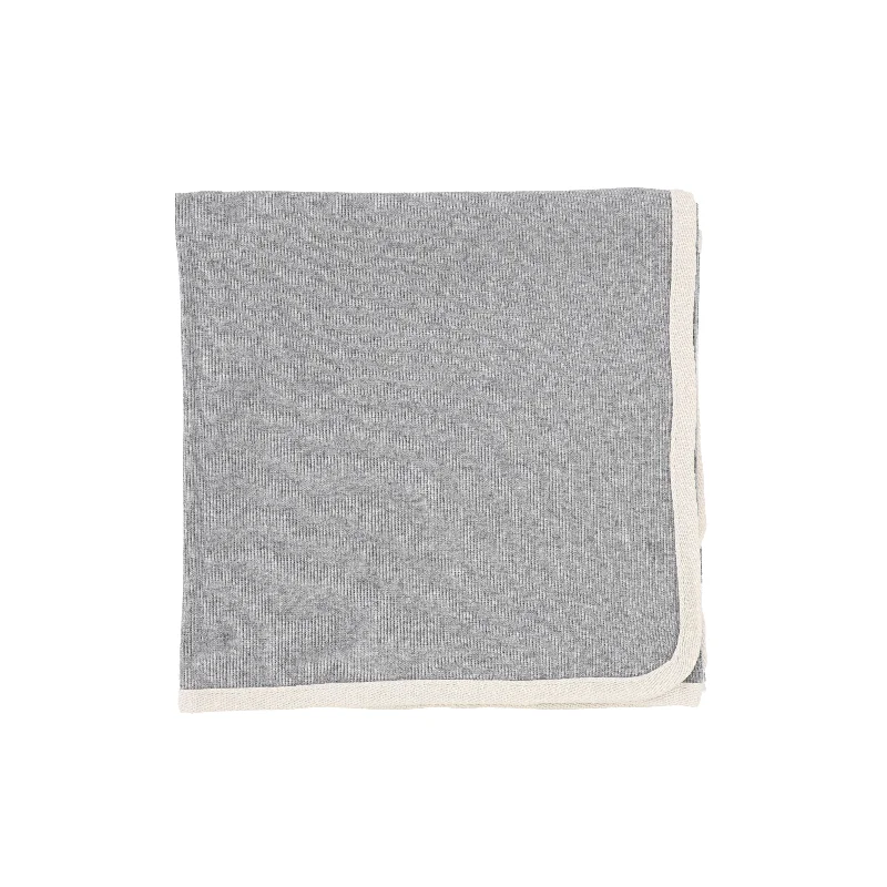 Lil Legs Ribbed Tab Blanket - Light Heather Grey