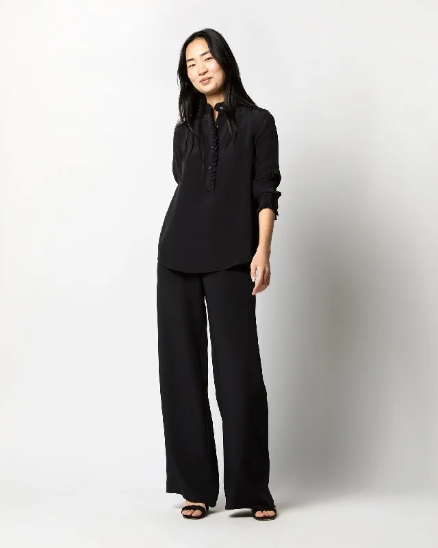 Kelly Pant in Black Silk Crepe de Chine