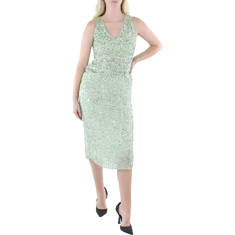 Womens Sequined Polyester Cocktail and Party Dress