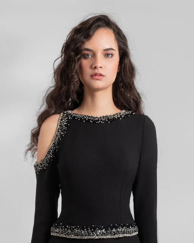 Long Sleeves Beaded Top