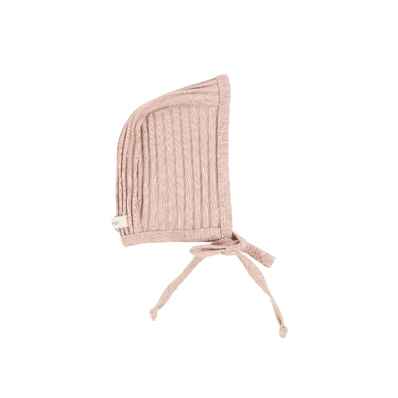 Lil Legs Wide Rib Bonnet - Baby Pink