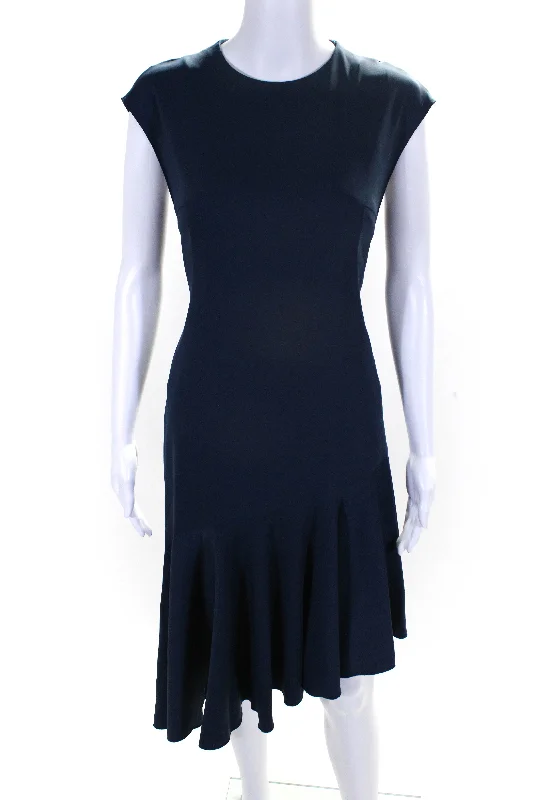 Akris Punto Womens Sleeveless Trumpet Midi Dress Blue