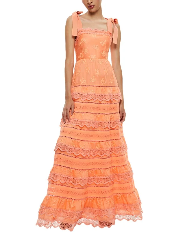 alice + olivia Vega Tiered Maxi Dress