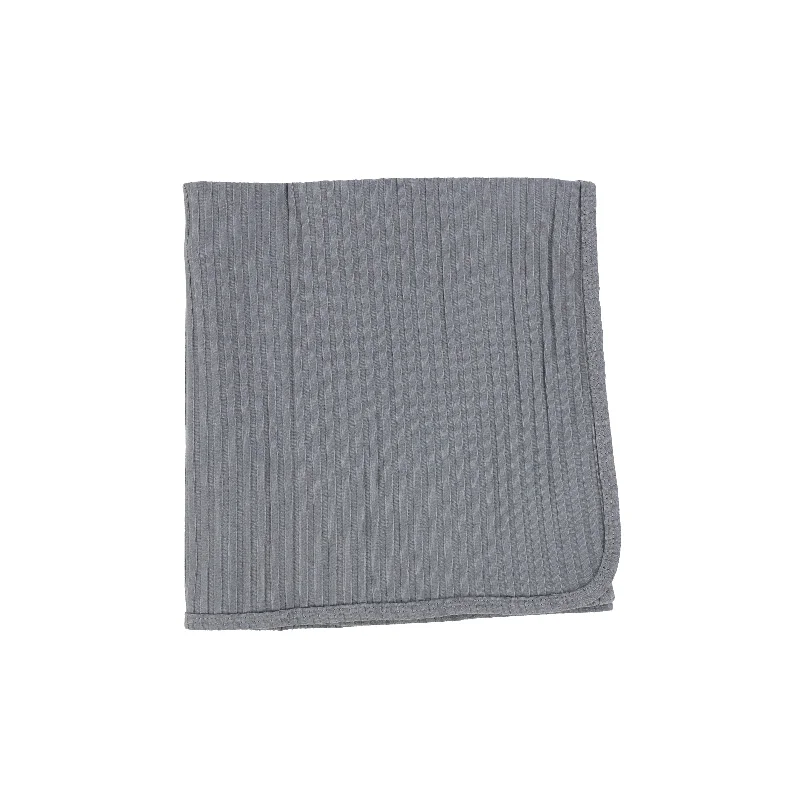 Lil Legs Wide Rib Blanket - Muted Blue