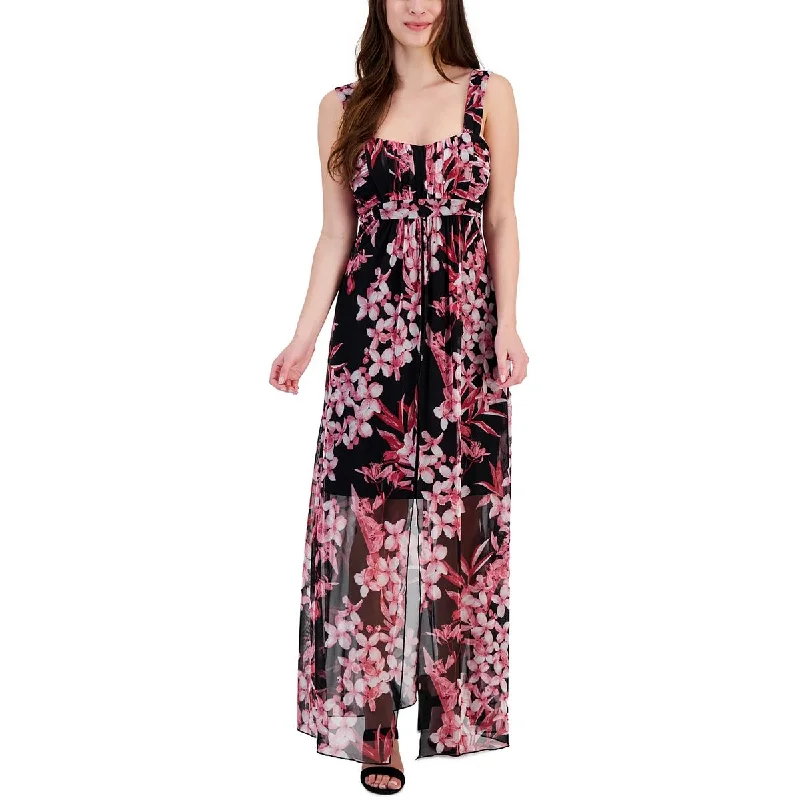 Womens Floral Long Maxi Dress