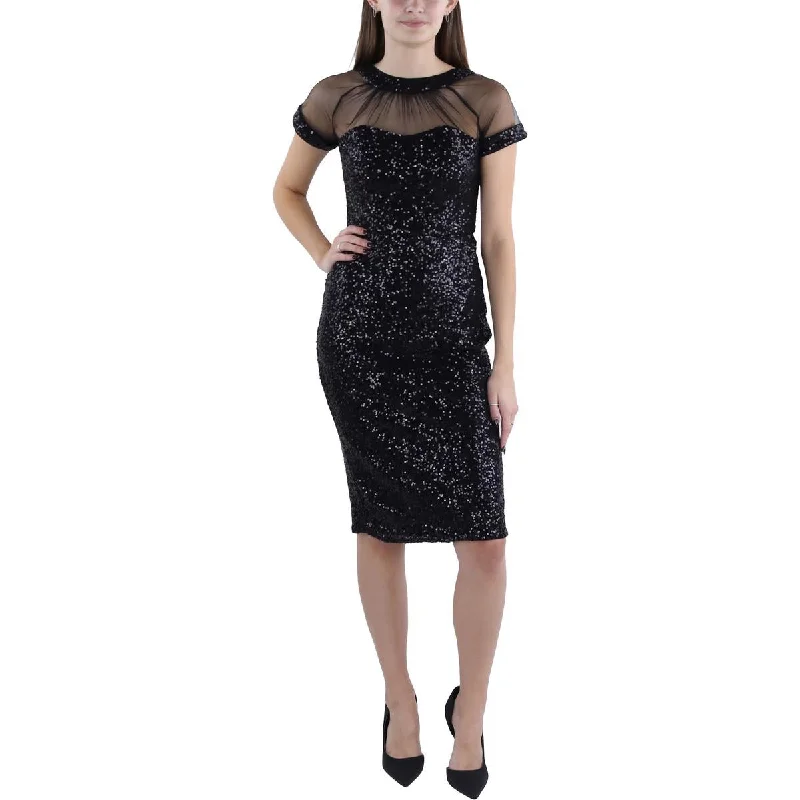 Womens Sequined Mesh Cocktail And Party Dress