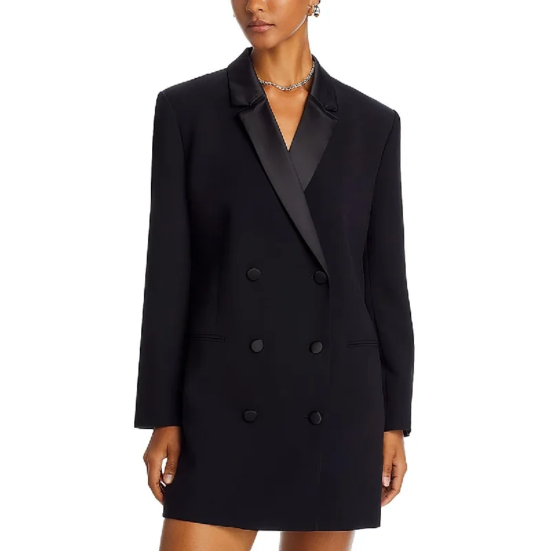 Womens Blazer Collar Mini Dress