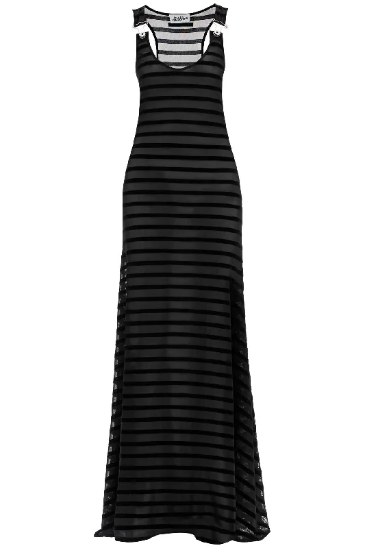 Jean Paul Gaultier Women's Long Marinière Dress With Overall Detail