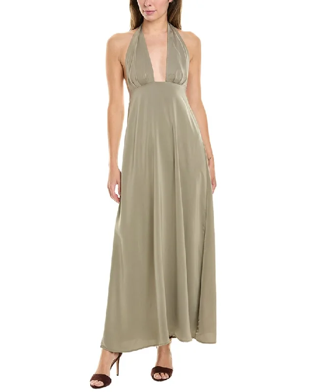 WeWoreWhat Halter Deep-V Maxi Dress