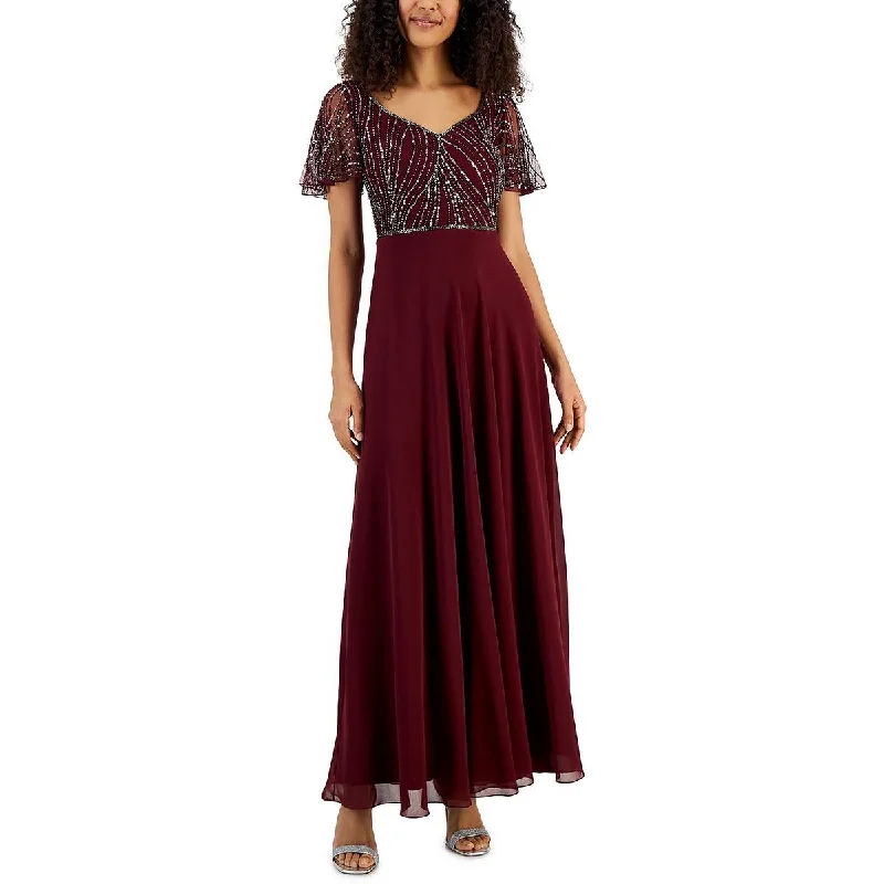 Womens Embellished Maxi Evening Dress