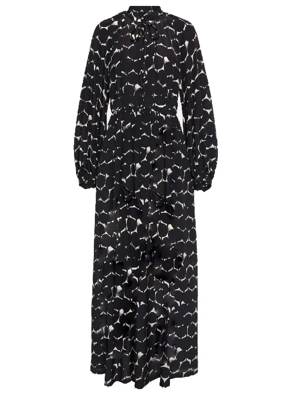 Women's Urbania Silk Maxi Dress In Black/white