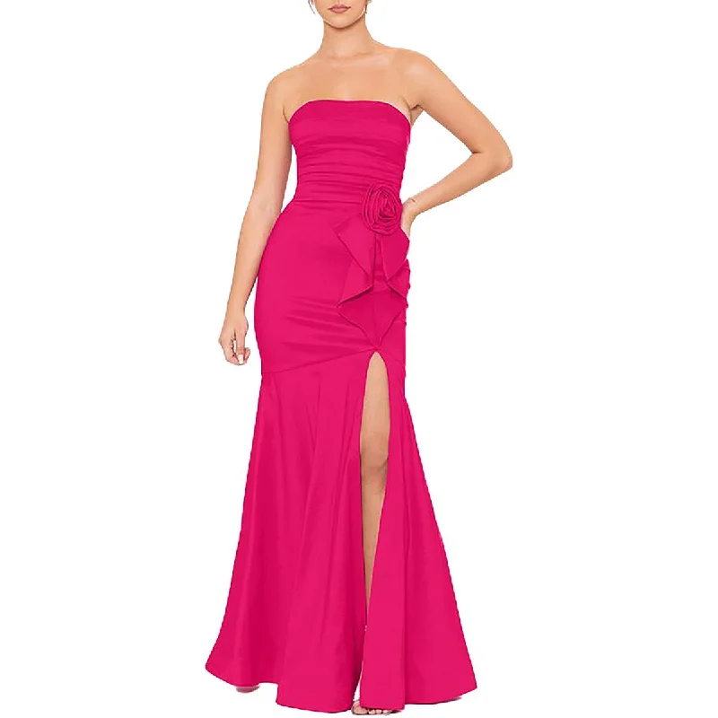 Juniors Womens Full Length Strapless Evening Dress