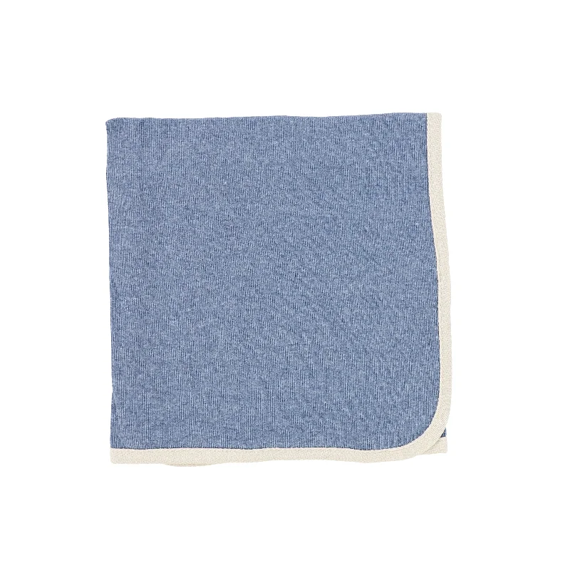 Lil Legs Ribbed Tab Blanket - Denim Heather