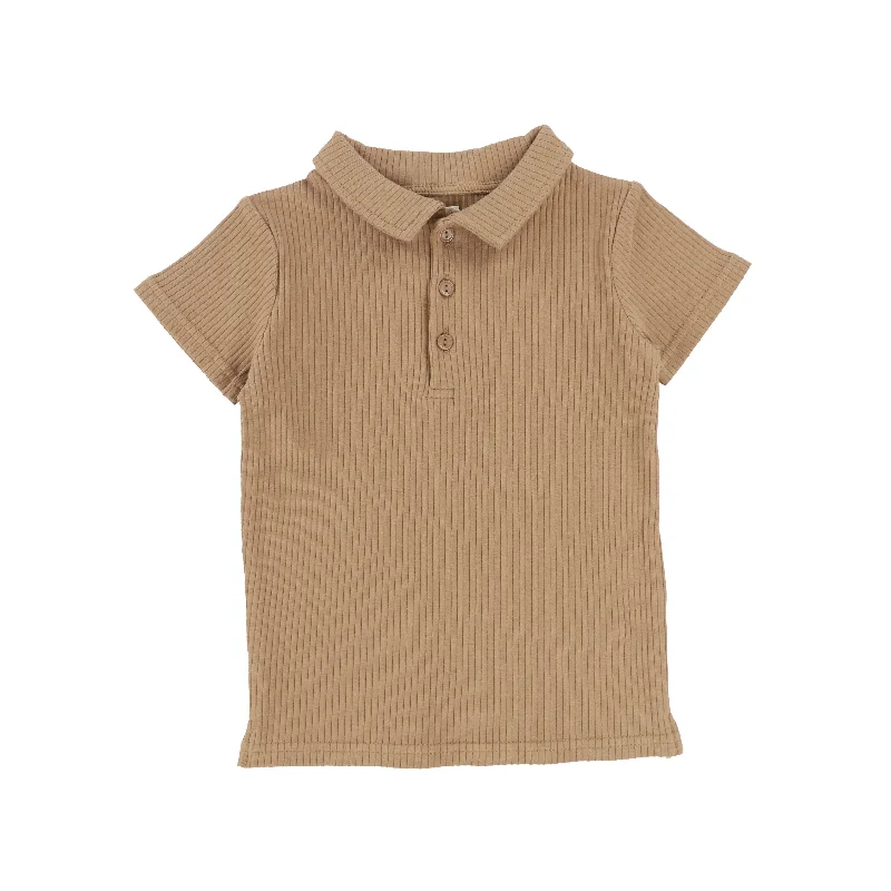 Analogie Wide Ribbed Polo - Caramel