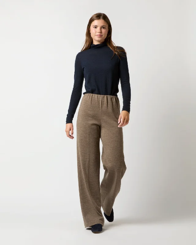 Maura Pull-On Pant in Heather Mink Wool Interlock