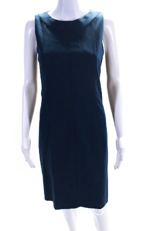 Akris Women's Sleeveless Midi Sheath Dress Blue