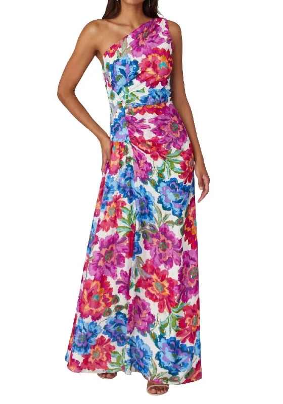 Neema Maxi Dress In Magenta Multi