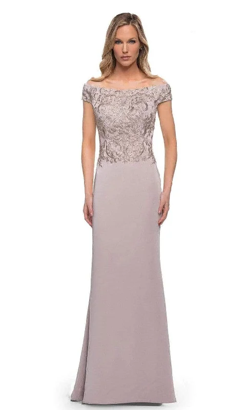 La Femme - 29331 Off Shoulder Formal Sheath Dress