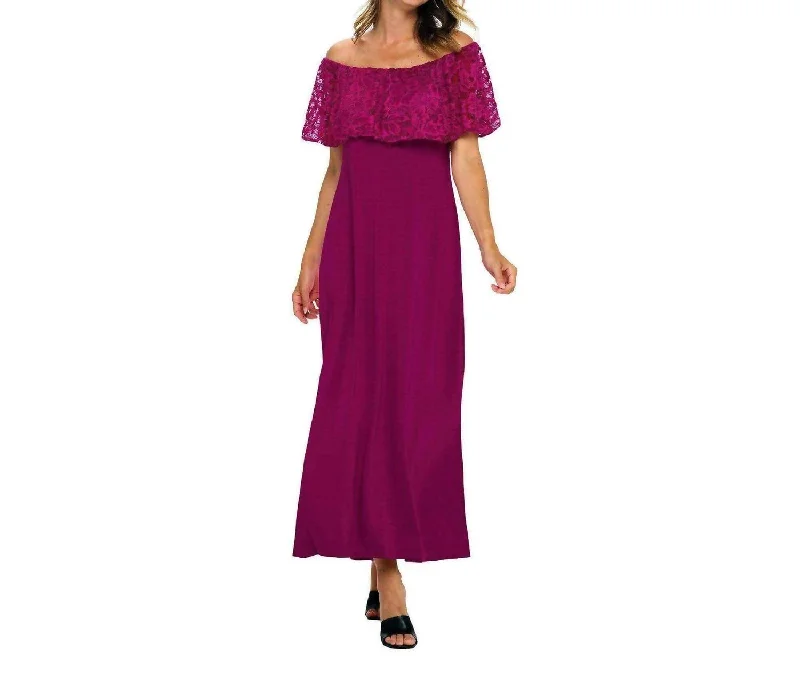 Lace Maxi Dress In Frezia