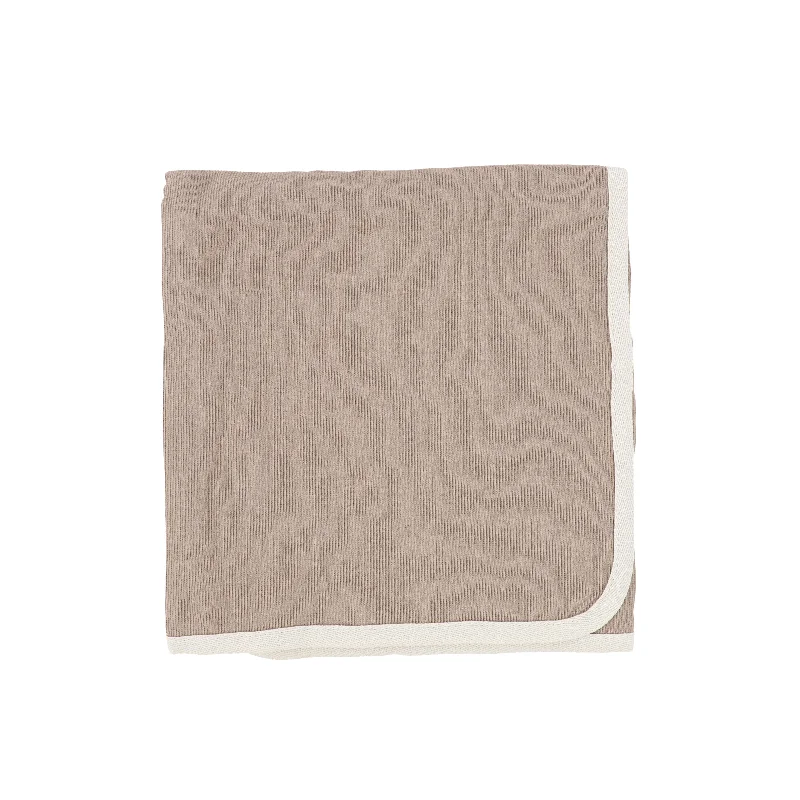 Lil Legs Ribbed Tab Blanket - Latte