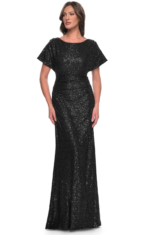 La Femme 30885 - Sequin Evening Dress with Dolman Sleeves