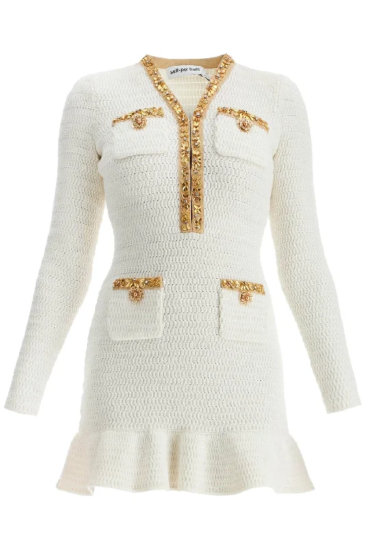 Self Portrait Women's Lurex Knit Mini Dress