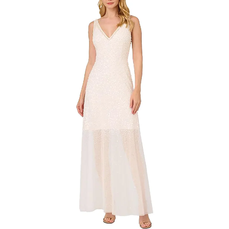 Womens Embellished V Neck Maxi Dress