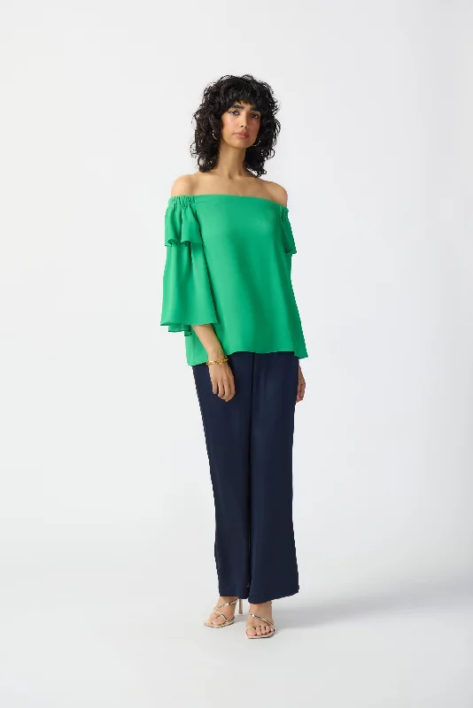 Joseph Ribkoff Georgette Off-Shoulder Flared Top