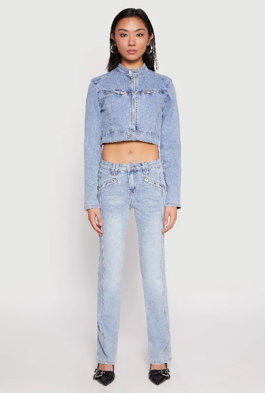 Almost Famous Acid Wash Pintuck Jeans