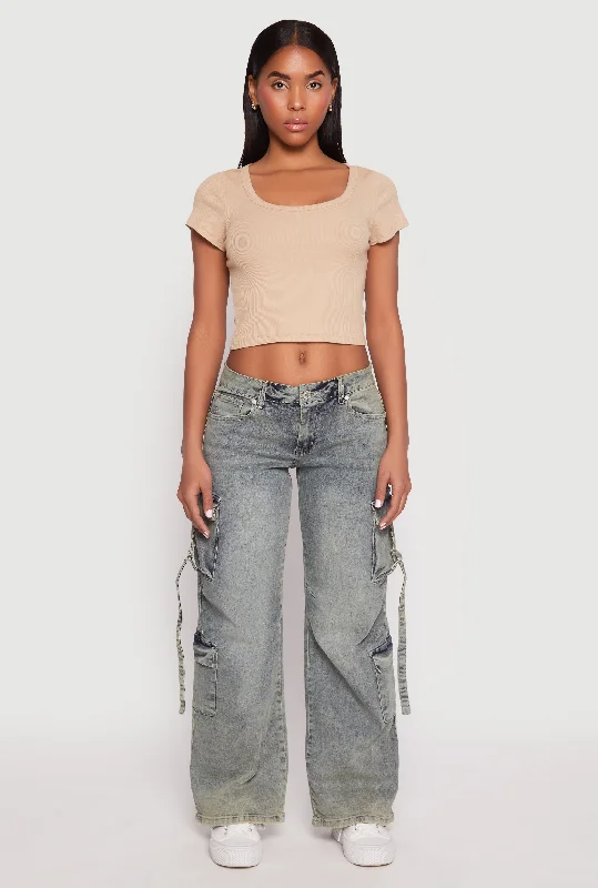 VIP Low Rise Wide Leg Cargo Jeans