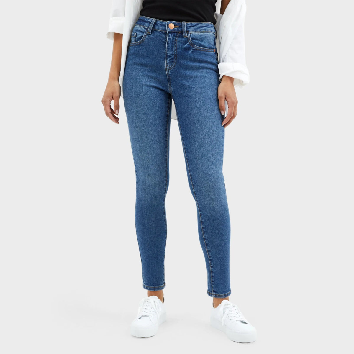 Ladies Mid Rise Skinny Jeans