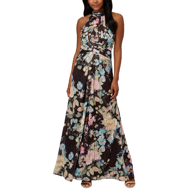 Womens Chiffon Floral Maxi Dress