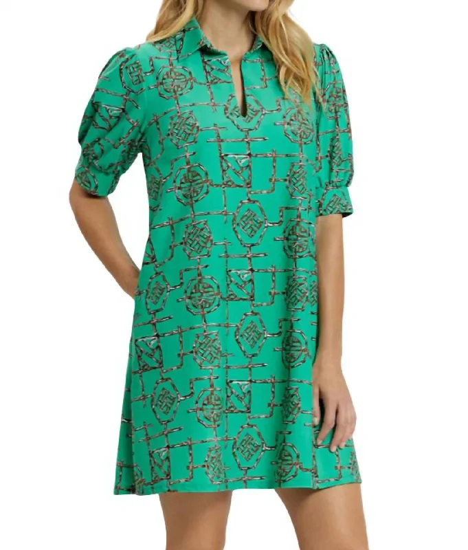 Emerson Mini Dress In Bamboo Green