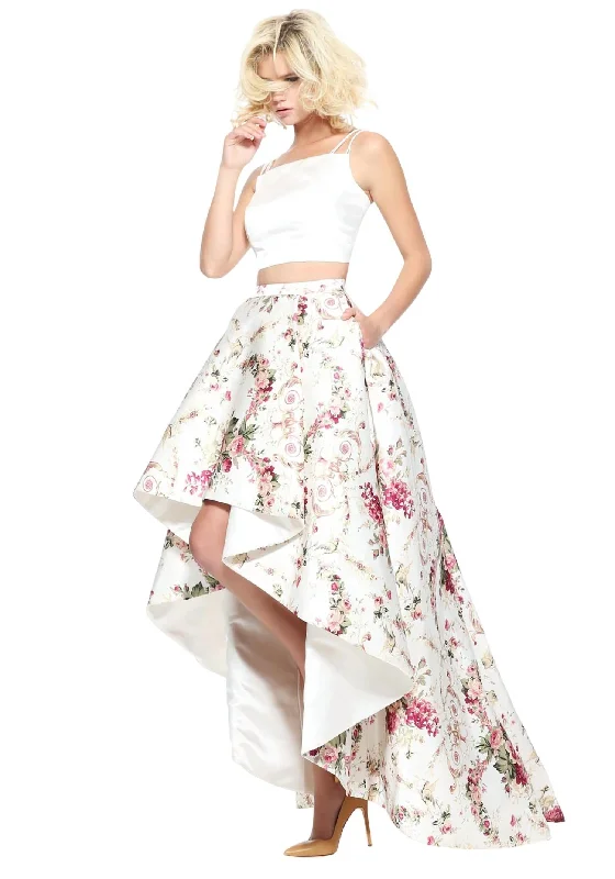 Floral Print Prom Dress In Ivory/print