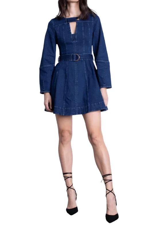 Laura Denim Mini Dress In Blue