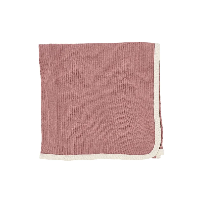 Lil Legs Ribbed Tab Blanket - Mauve