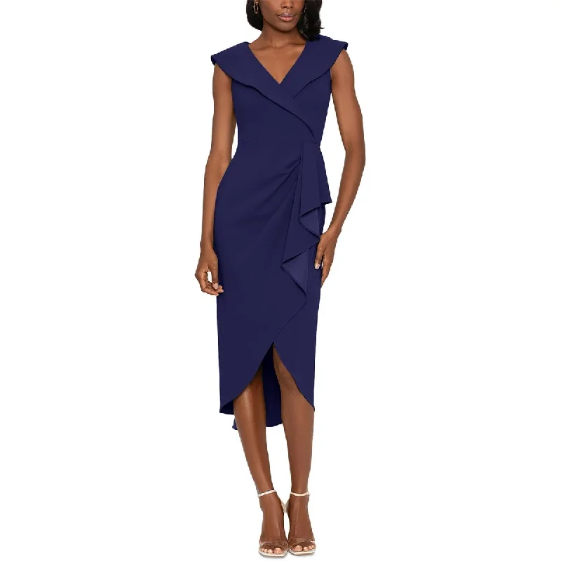 Womens Asymmetric Long Wrap Dress