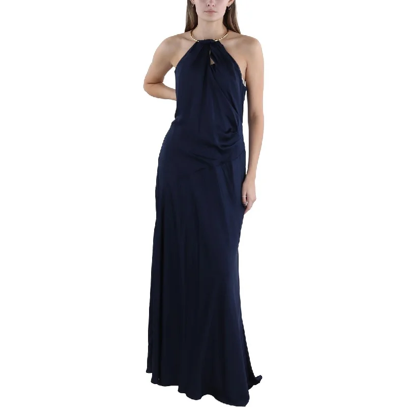 Womens Halter Maxi Evening Dress