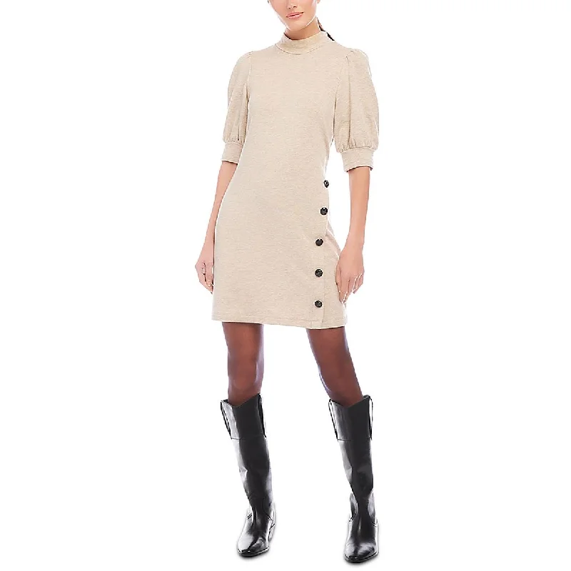 Womens Puff Sleeve Casual Mini Dress