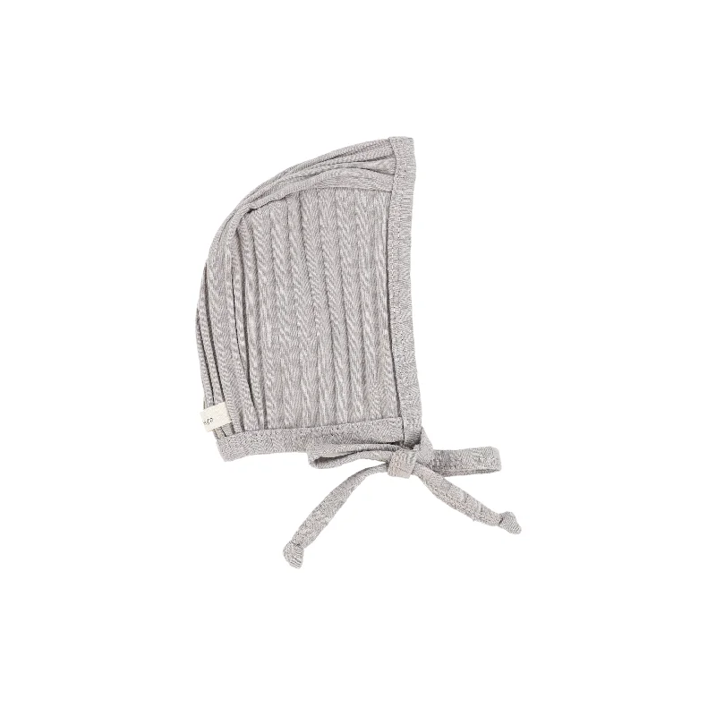 Lil Legs Wide Rib Bonnet - Dove Grey