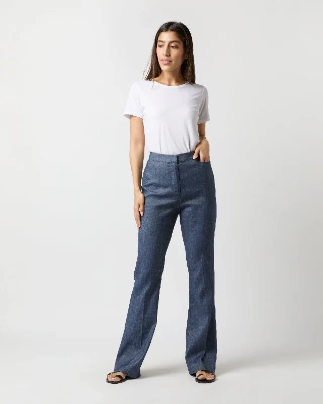 Norah Flare Pant in Indigo Stretch Cotolino