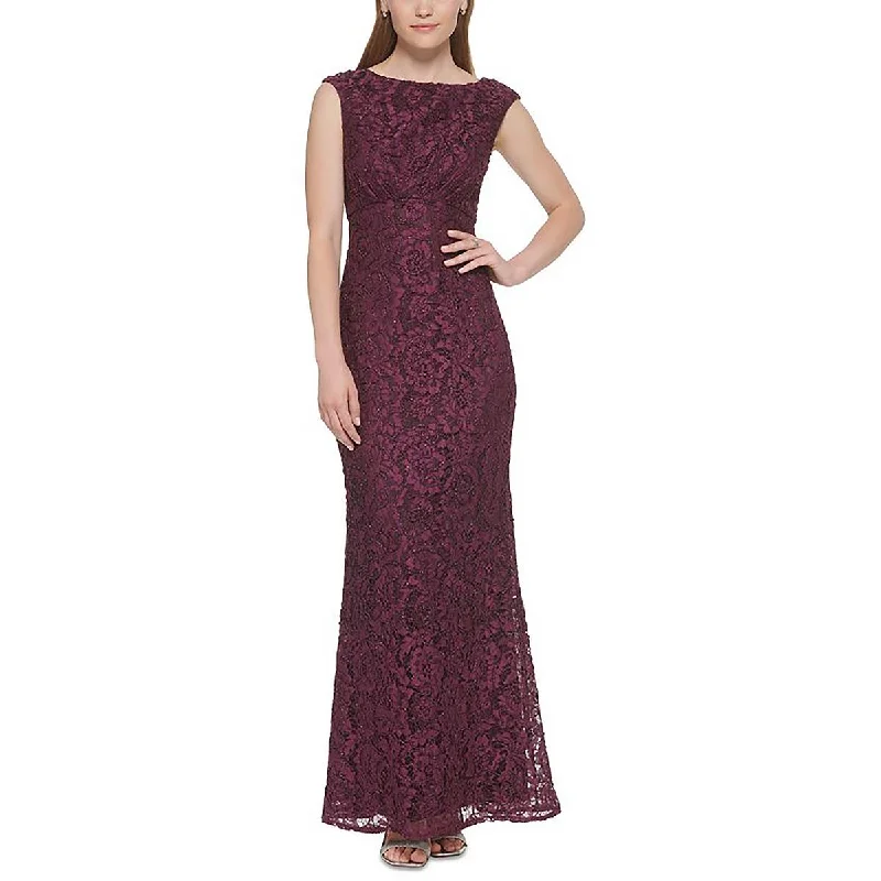 Womens Full Length Lace Evening Dress